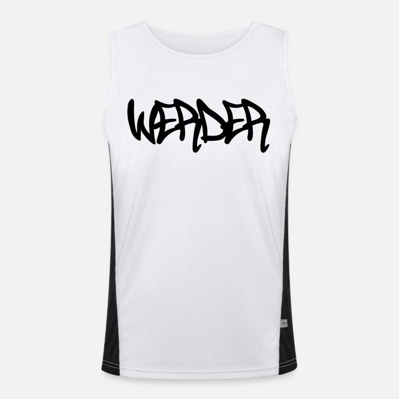 Werder Graffiti - Men's Functional Contrast Tank Top  - white/black