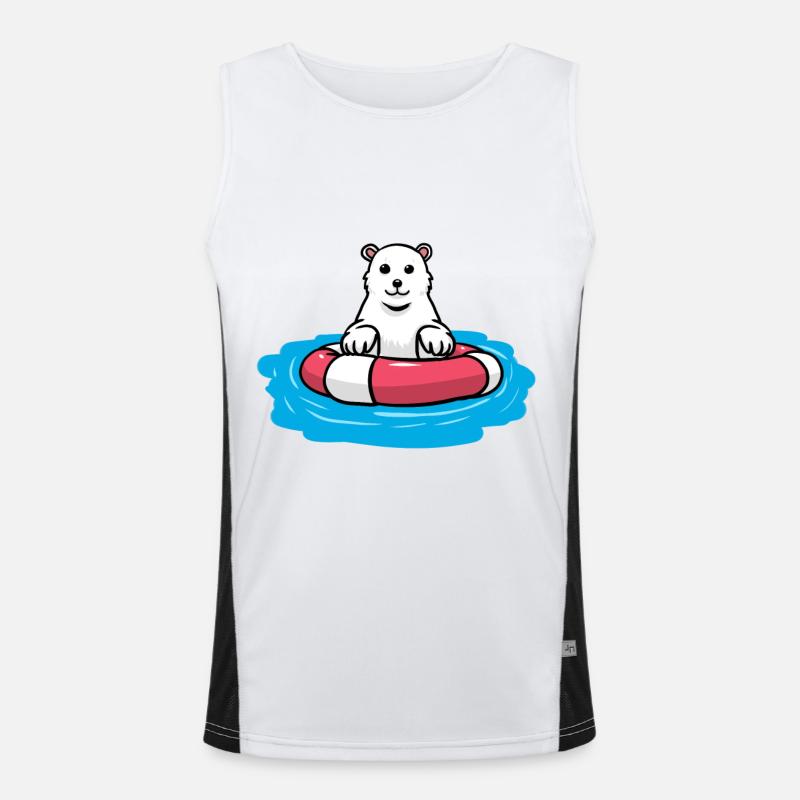 Polar Bear Climate Change North Pole Fantasy Environment Nature Men's Functional Contrast Tank Top 