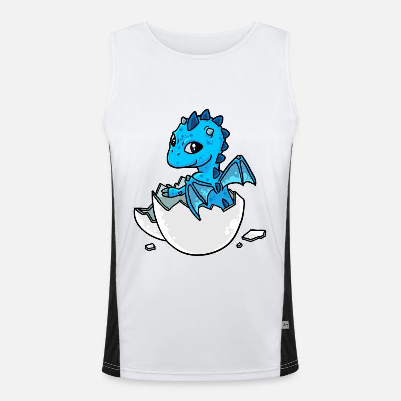 Kleiner süßer Baby Drachen schlüpfen Eierschale Ei Funktionelles Kontrast-Tank Top für Männer 