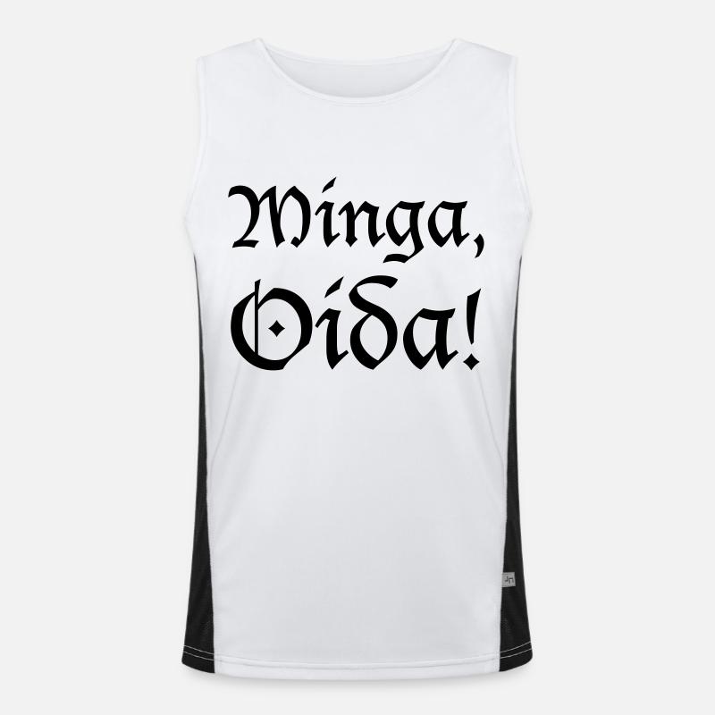 Minga, Oida Funktionelles Kontrast-Tank Top für Männer 