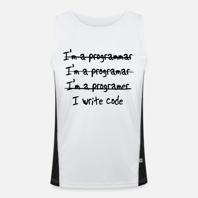 I'm programmer. I write code - Men's Functional Contrast Tank Top  - white/black