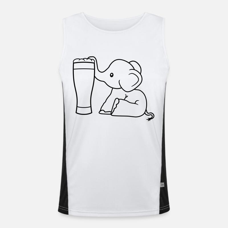 alcohol elephant beer suck drink thirst drunk Men's Functional Contrast Tank Top 