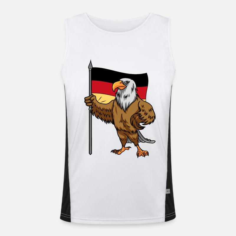 Eagle Bird Germany Flag Countries EU Europe Men's Functional Contrast Tank Top 