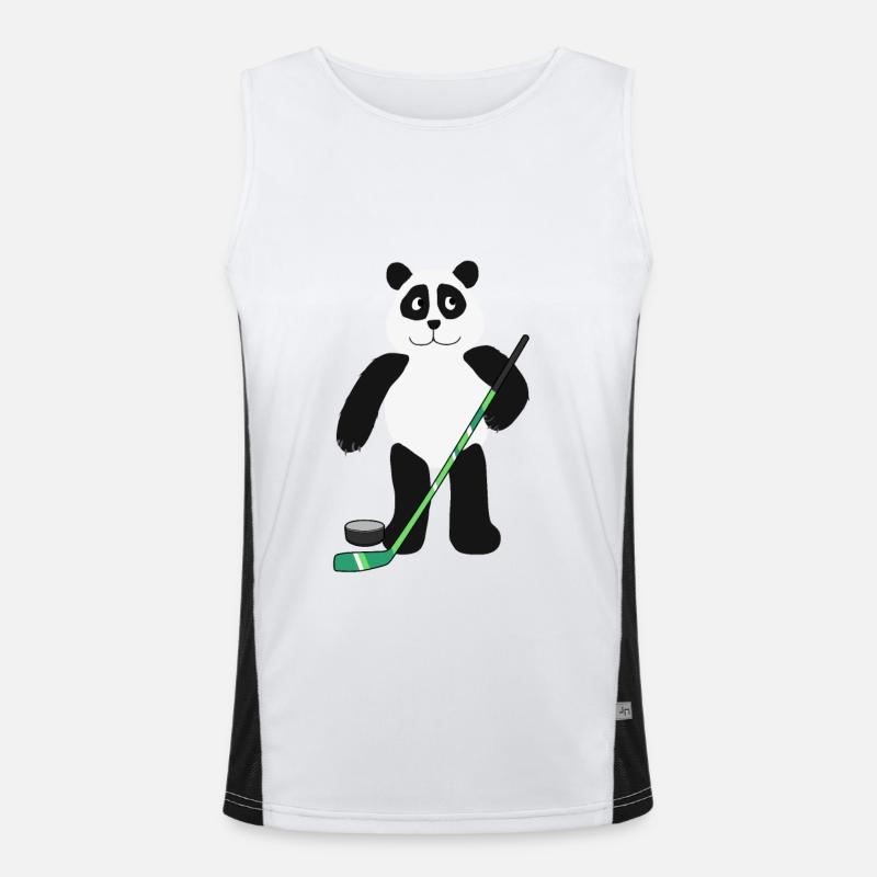 Panda Pandabär Eishockey Puck Hockey Kinder Funktionelles Kontrast-Tank Top für Männer 