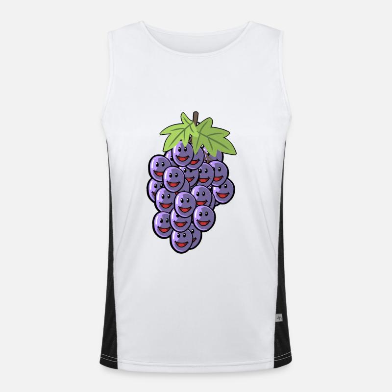 grapes grapes grape wine vine wine vine Men's Functional Contrast Tank Top 