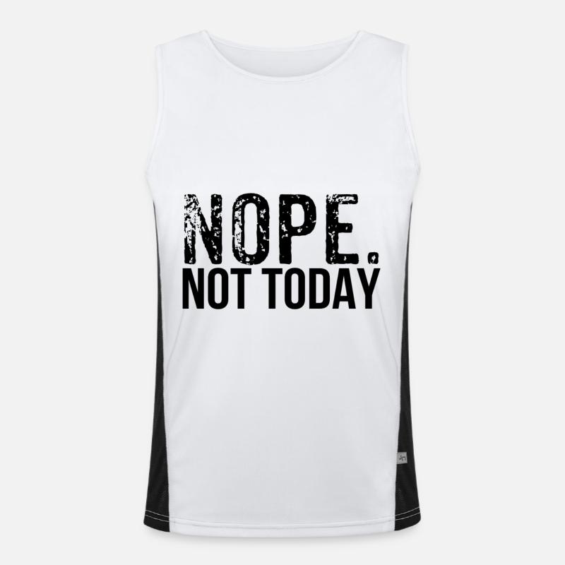 Nope - Men's Functional Contrast Tank Top  - white/black