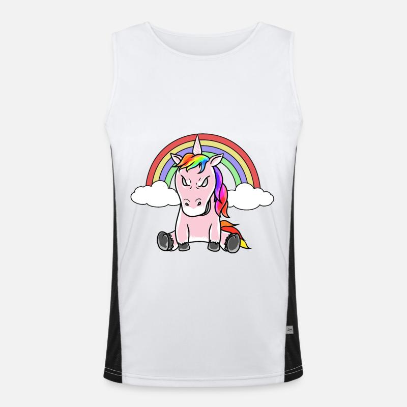 Unicorn Unicorn Fantasy Grimmig Evil Men's Functional Contrast Tank Top 