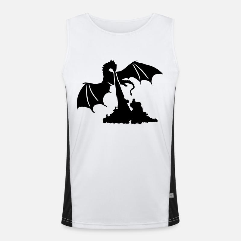 Dragon - Men's Functional Contrast Tank Top  - white/black