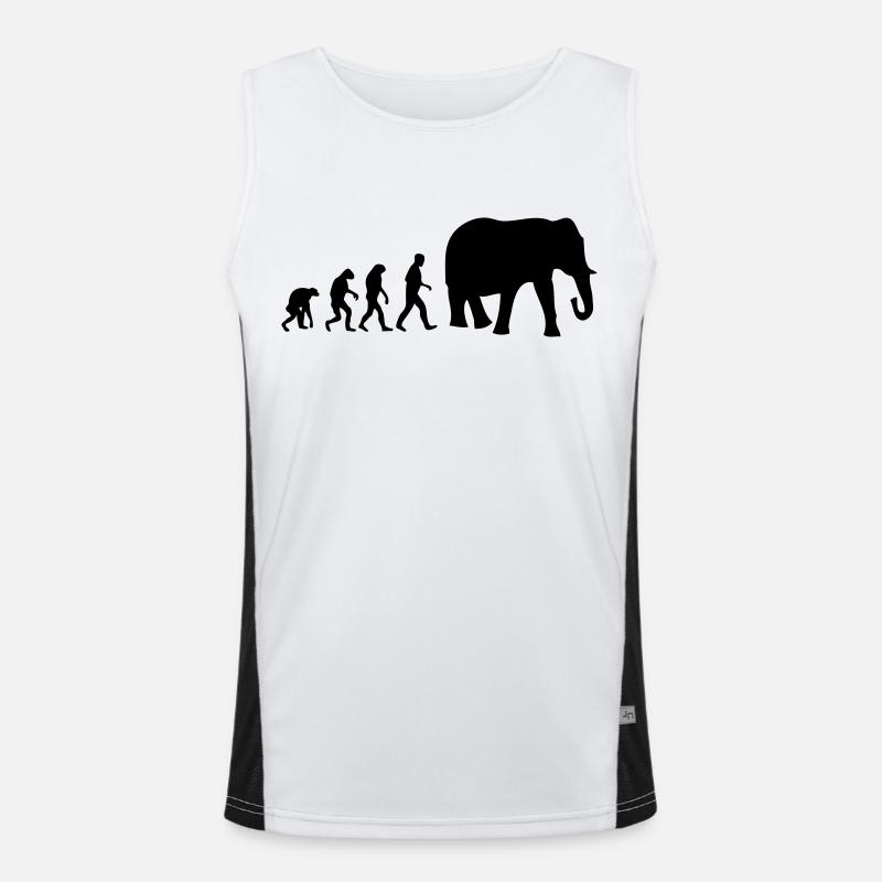 éléphant evolution - Débardeur respirant contrasté Homme  - blanc/noir