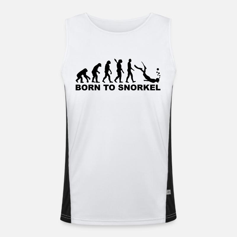 Evolution Snorkeling - Men's Functional Contrast Tank Top  - white/black