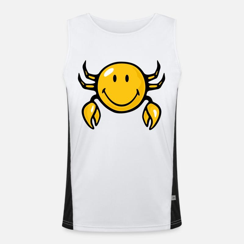 Smiley Crab - Men's Functional Contrast Tank Top  - white/black