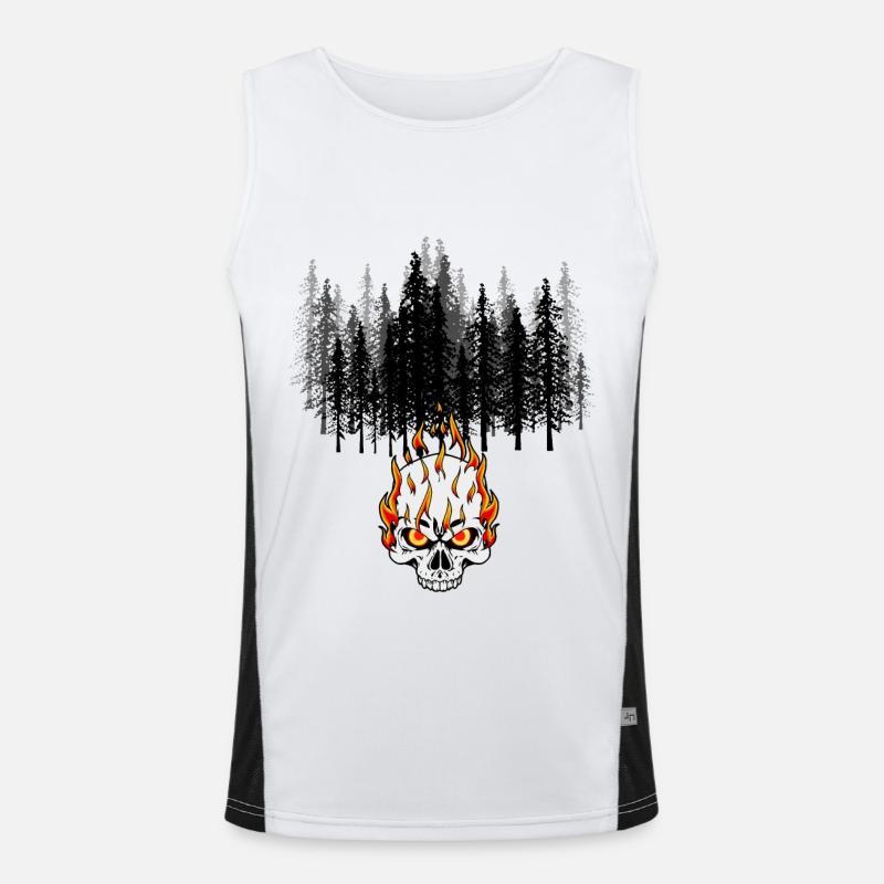Forest fire fire fire devil flame conservation Men's Functional Contrast Tank Top 