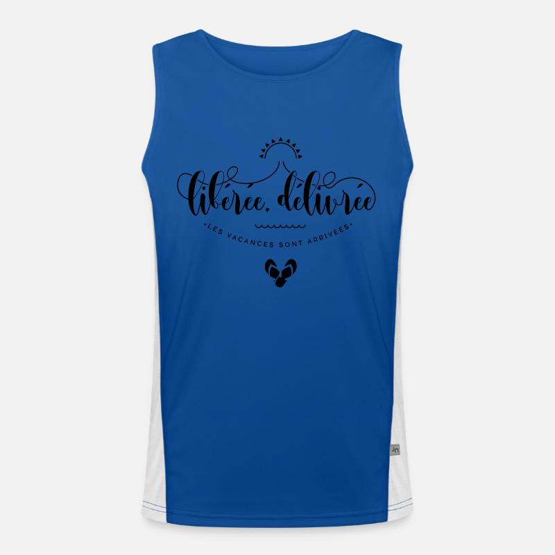 Libérée, délivrée les vacances sont arrivées Débardeur respirant contrasté Homme 