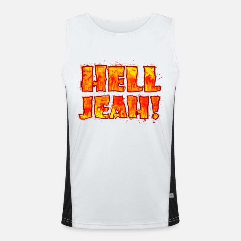 Hell Jeah! (Schriftzug) Funktionelles Kontrast-Tank Top für Männer 