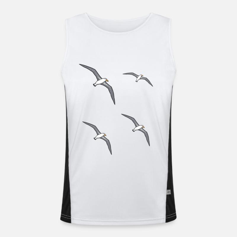 Albatrosse See Möwen Vögel Küste Strand Funktionelles Kontrast-Tank Top für Männer 