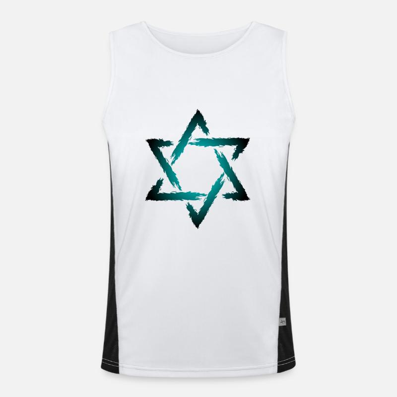 Davidstern Funktionelles Kontrast-Tank Top für Männer 