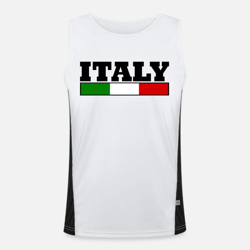 Italie drapeau Débardeur respirant contrasté Homme 