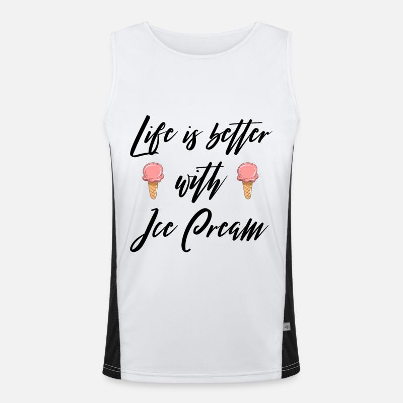 Das Leben ist besser mit Eiscreme V2 Funktionelles Kontrast-Tank Top für Männer 