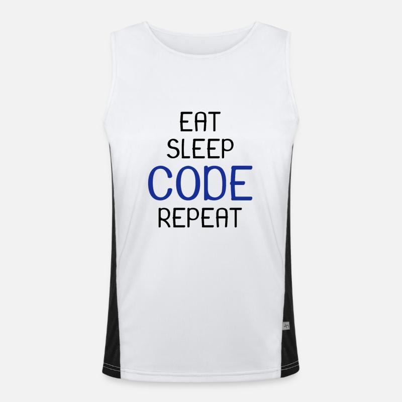 Programmer everyday - Men's Functional Contrast Tank Top  - white/black