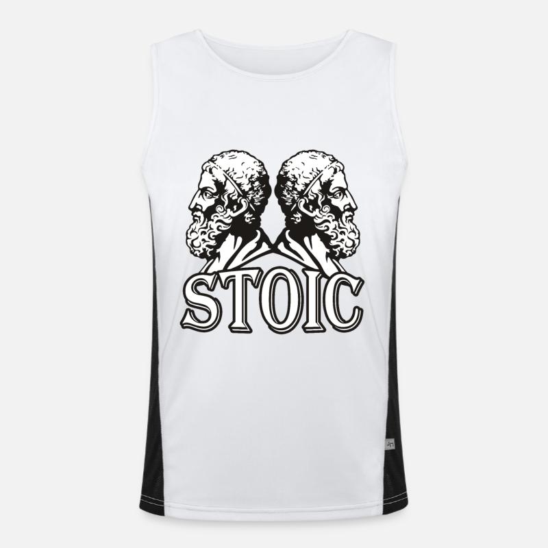 Stoic philosopher - Men's Functional Contrast Tank Top  - white/black