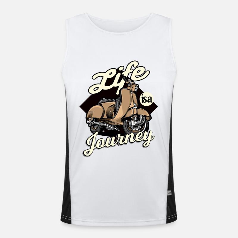 Moped Mofa Spruch Funktionelles Kontrast-Tank Top für Männer 