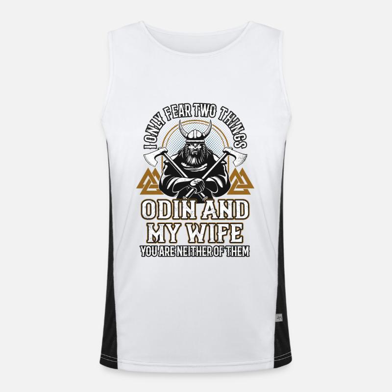 Viking saying Odin Nordmann Men's Functional Contrast Tank Top 