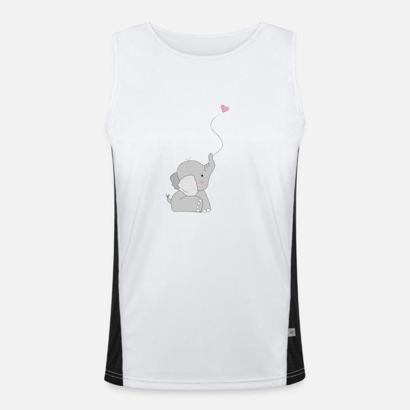 Eddi Elefant - present - present idea - Men's Functional Contrast Tank Top - white/black