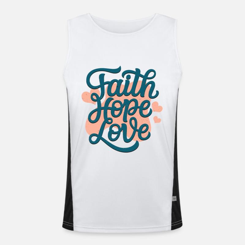 Glaube Hoffnung Liebe Funktionelles Kontrast-Tank Top für Männer 