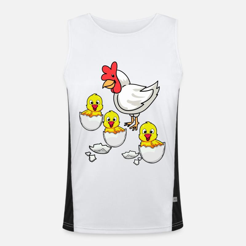 Eggshell Chick Chicken Chickens Easter Chicken Egg Men's Functional Contrast Tank Top 
