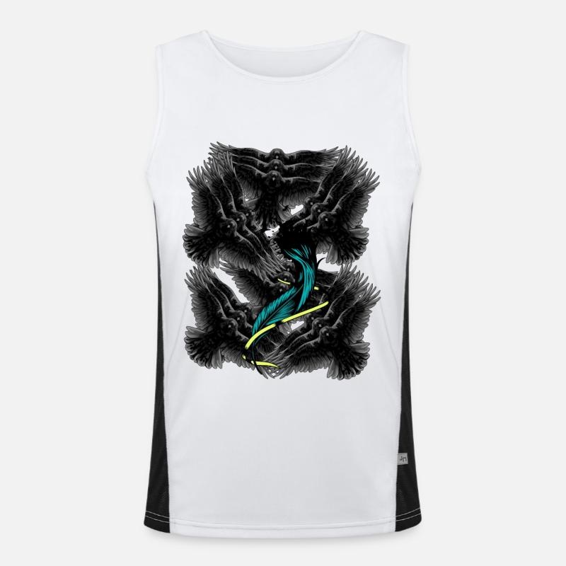 Feathers Wings Death Crows Beyond Grief Men's Functional Contrast Tank Top 