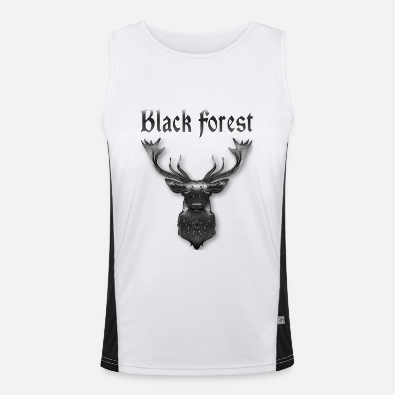 Black Forest Deer Wildlife Men's Functional Contrast Tank Top 