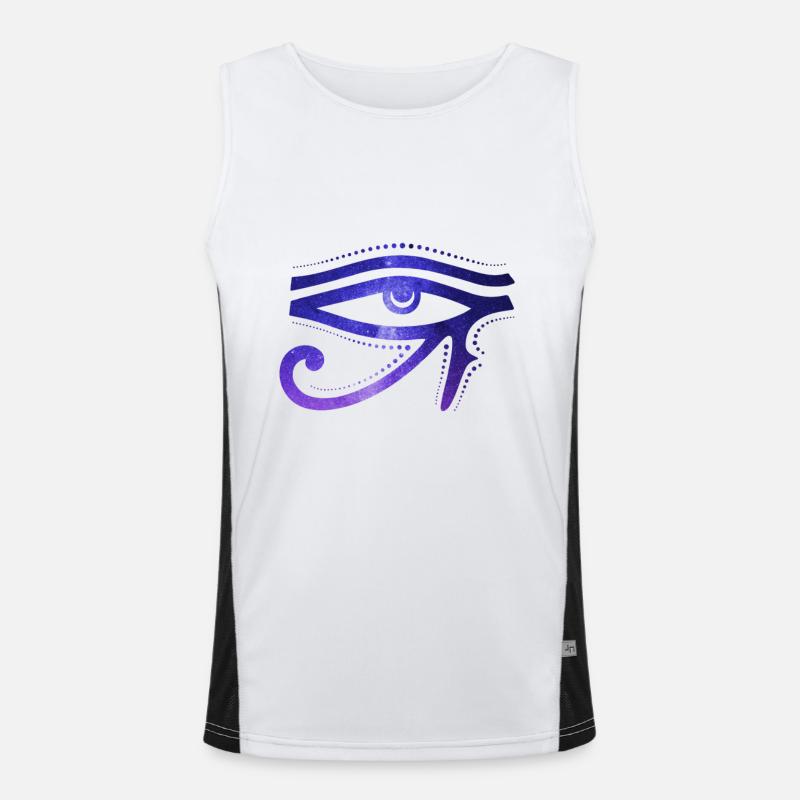 Kosmisches Auge Des Ra Ägyptische Hieroglyphe Funktionelles Kontrast-Tank Top für Männer 