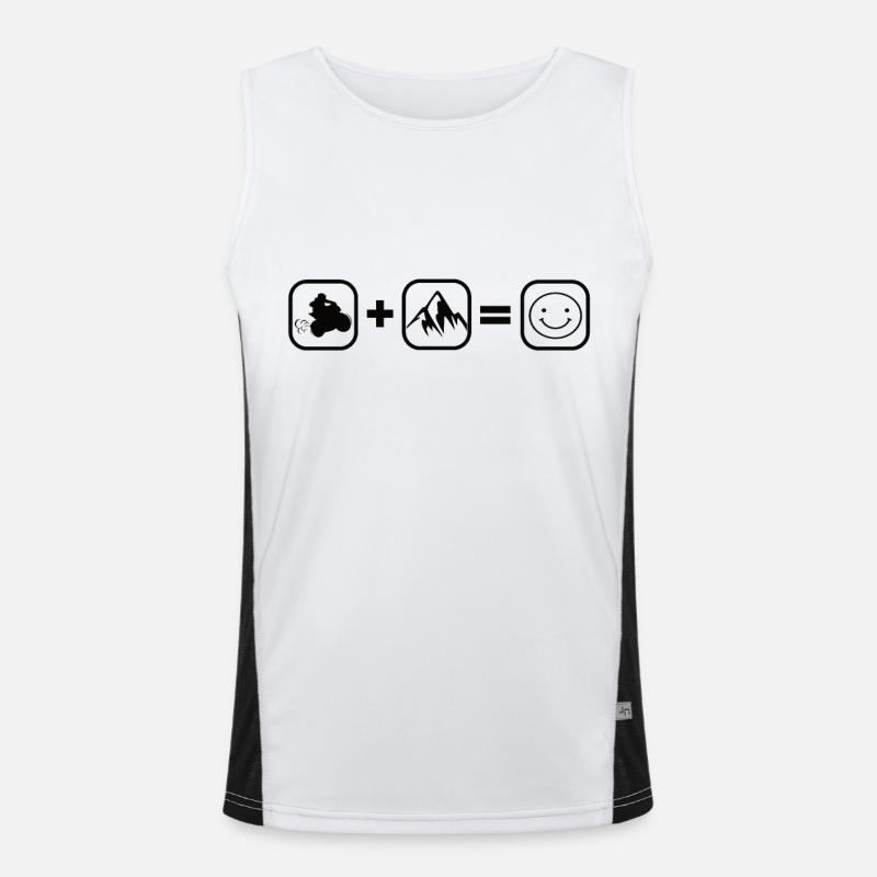 Motorcycle and mountains - Men's Functional Contrast Tank Top  - white/black