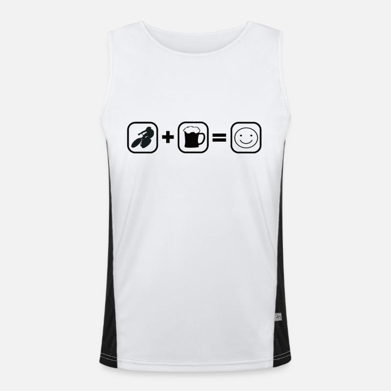 Rennrad und Bier Funktionelles Kontrast-Tank Top für Männer 