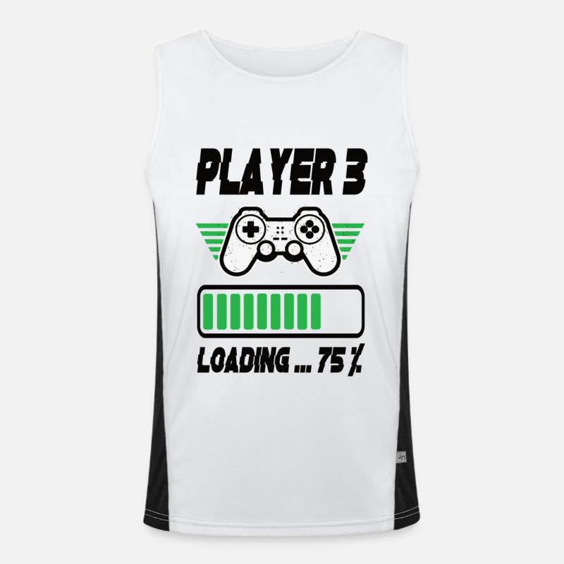 Player 3 Loading - Men's Functional Contrast Tank Top  - white/black