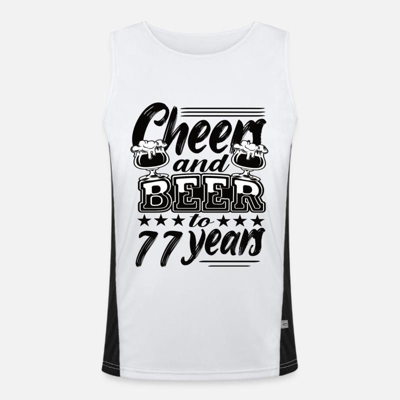 77 Geburtstag Funktionelles Kontrast-Tank Top für Männer 