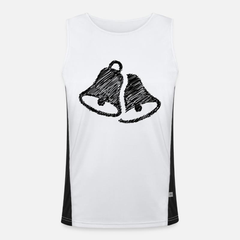 Bells Scribbled Bell Bell Black Men's Functional Contrast Tank Top 