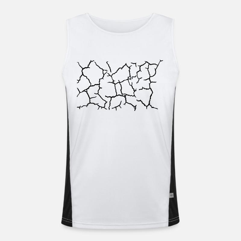 Bottom Cracks Pattern Texture - Men's Functional Contrast Tank Top  - white/black
