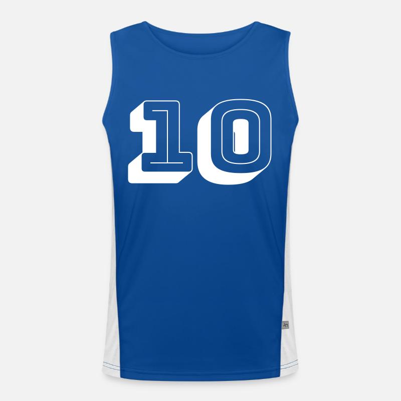 10 - Zahl - Nummer Funktionelles Kontrast-Tank Top für Männer 