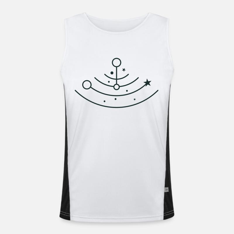 BOHO stars and moons in half circle orbits Men's Functional Contrast Tank Top 
