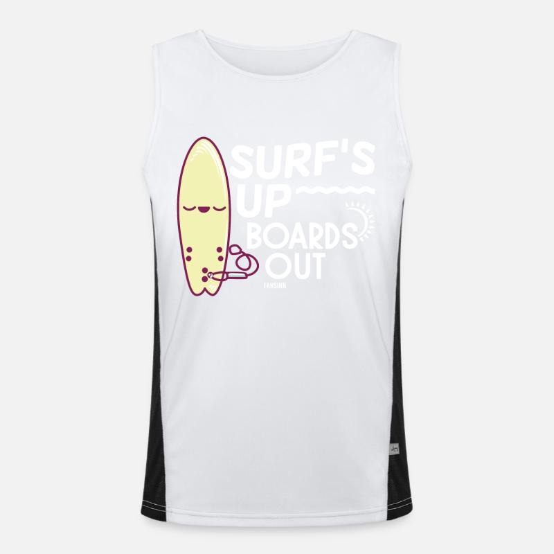 Meer Surfbrett Sonne Urlaub Funktionelles Kontrast-Tank Top für Männer 