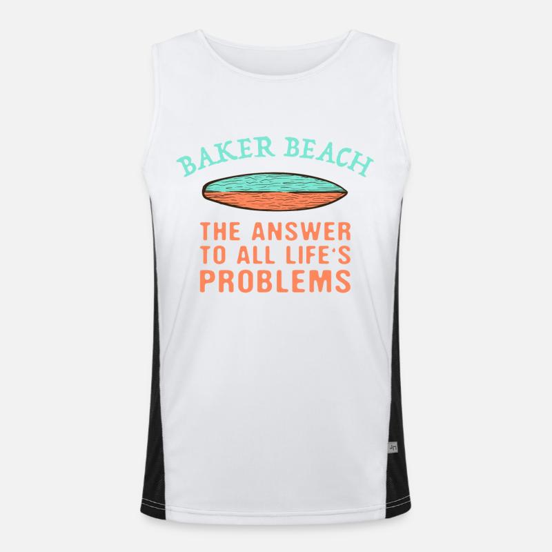 Baker Beach Répond à tous les problèmes de la vie Surf Débardeur respirant contrasté Homme 