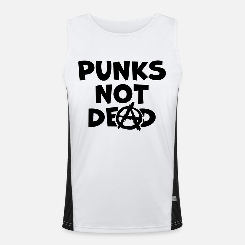 Punks not dead Zitat Funktionelles Kontrast-Tank Top für Männer 