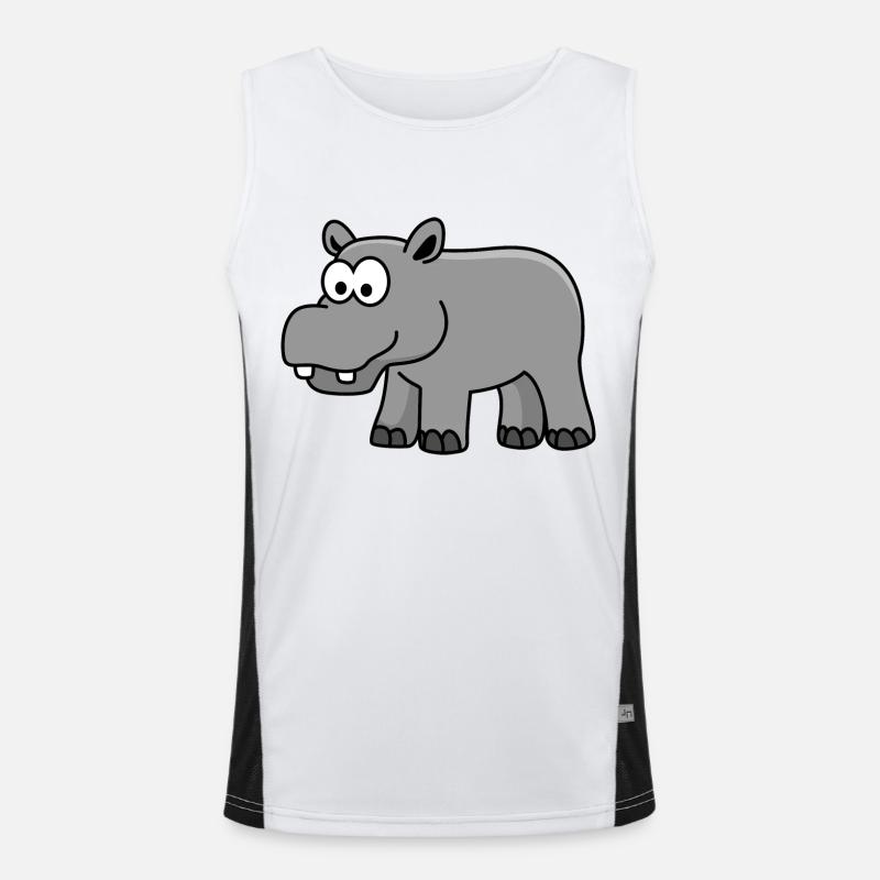 Nilpferd Comic Tier Funktionelles Kontrast-Tank Top für Männer 