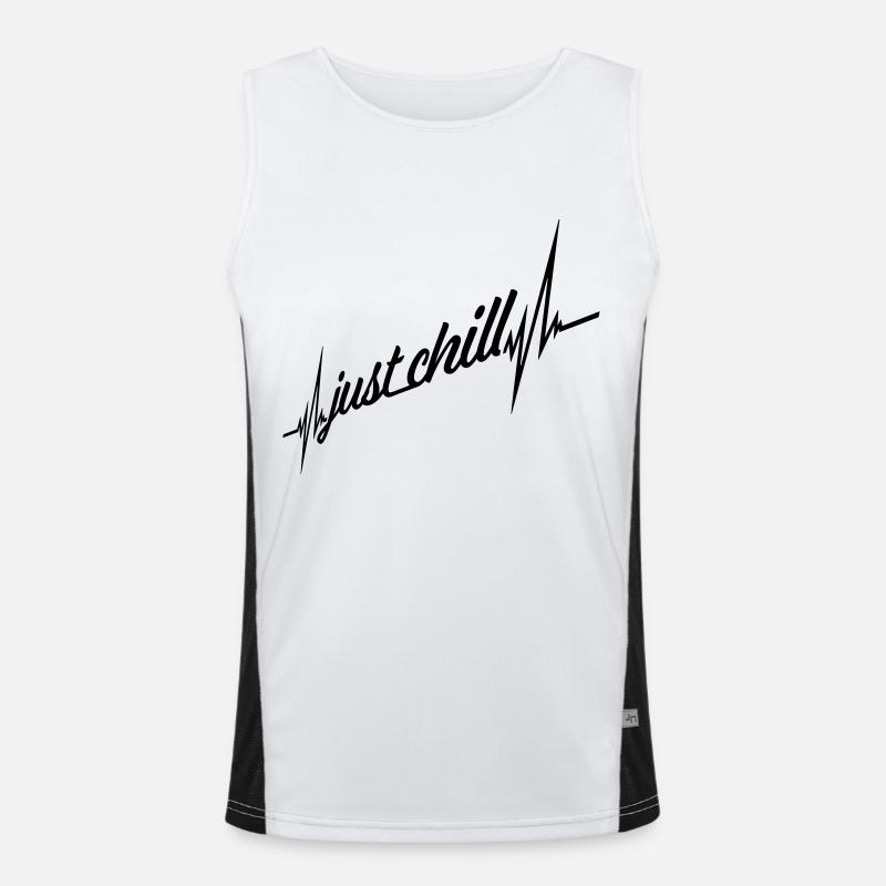 Just Chill Frequency Pulse - Men's Functional Contrast Tank Top  - white/black