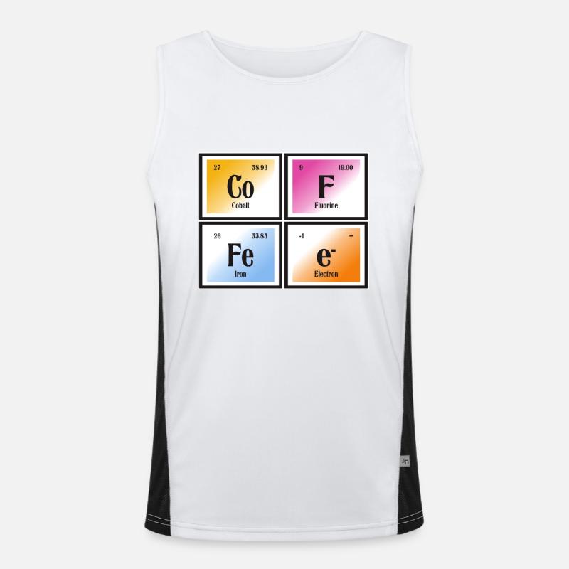 Kaffee | Periodensystem der Elemente Funktionelles Kontrast-Tank Top für Männer 