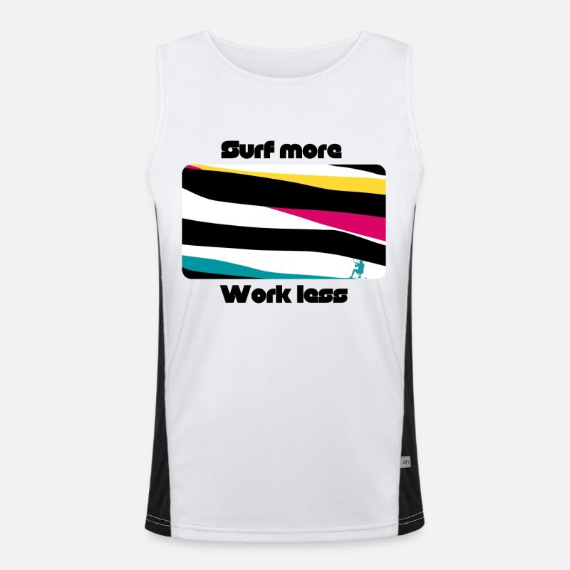 Surf more work less Funktionelles Kontrast-Tank Top für Männer 