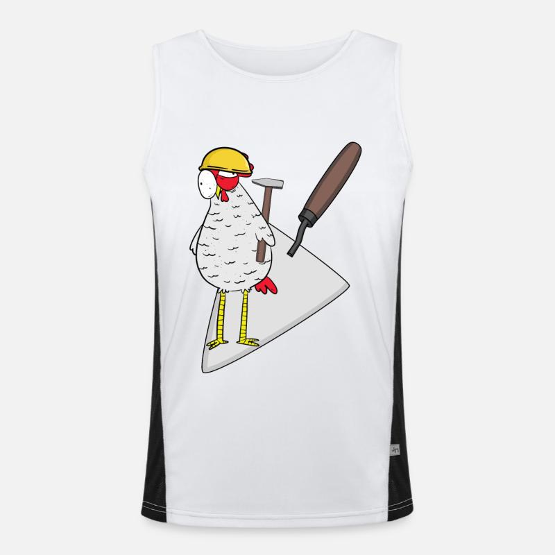 Craftsman Chicken Mason Mason Trowel Builder Job Men's Functional Contrast Tank Top 