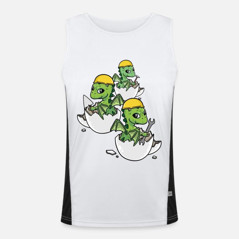 Dino Craftsman Eggshell Tool Professions Work Men's Functional Contrast Tank Top 
