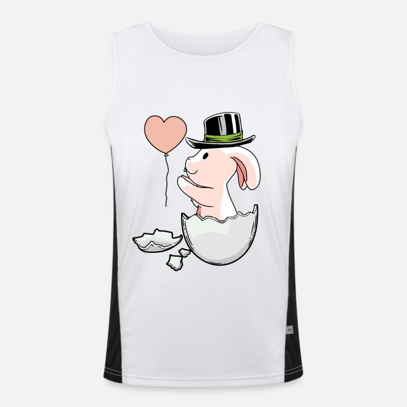 Easter Balloon EggShell Easter Rabbit Men's Functional Contrast Tank Top 